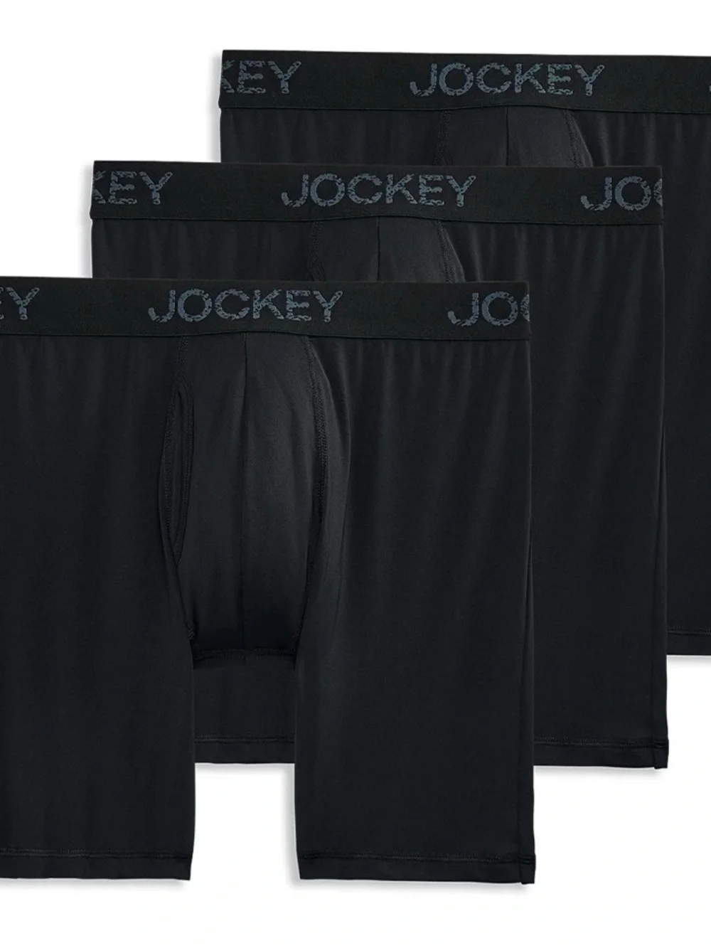 Jockey® Essentials Men's Microfiber Long Leg Boxer Brief Underwear, Pack of 3